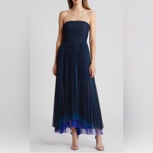 Chelsea28 Strapless Navy High Low Dress